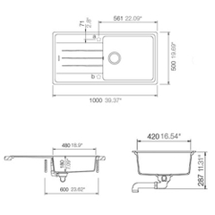 Bồn rửa chén bằng đá Hafele Antonius HS-GSD10050/ 570.32.830