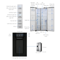 Tủ lạnh side by side Samsung inverter 617 lítRS64R53012C/SV