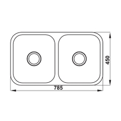 Bồn rửa chén inox Hafele HS20-SSN2R90S/ 567.20.506