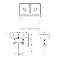 Bồn rửa chén inox Hafele HS20-SSN2R90M/ 567.20.493