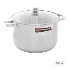 Nồi inox 3 đáy nắp kiếng 30cm Happy Cook NC-30G