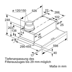 Máy hút mùi âm tủ Bosch DFL064W53B