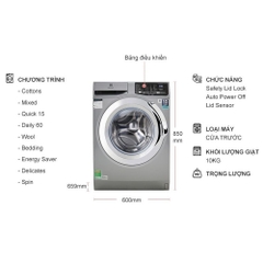 Máy giặt cửa trước Electrolux 10 kg EWF1023BESA