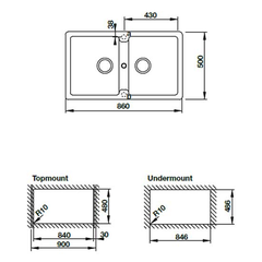 Bồn rửa chén bằng đá Hafele Granstone HS19-GEN2S90/ 570.36.500 màu xám