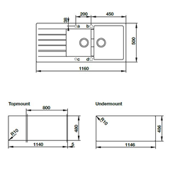 Bồn rửa chén bằng đá Hafele Antonius HS-GDD11650/ 570.35.370 màu đen