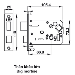 Khóa điện tử Hafele EL7200-TC/ 912.05.715 thân Khóa lớn