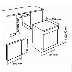 Máy rửa chén âm bán phần Hafele HDW-HI60C/ 533.23.210 (15 bộ)