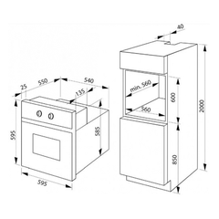 Lò nướng âm kết hợp hấp Hafele HO-T60B/ 535.02.711