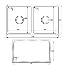 Bồn rửa chén inox Hafele Valerian HS-SD7744/ 567.23.020