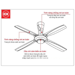 Quạt trần KDK M56PR(SIL) màu bạc