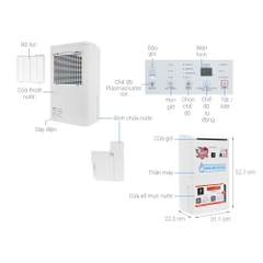 Máy lọc không khí và hút ẩm Sharp DW-D12A-W