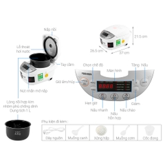 Nồi cơm điện tử Toshiba RC-10DH2PV(W)