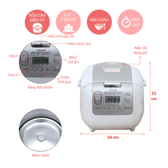 Nồi cơm điện tử Toshiba RC-18NMFVN(WT)