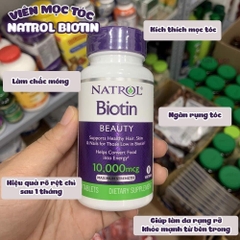 Viên uống mọc tóc Biotin Natrol 10000mcg