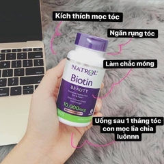 Viên uống mọc tóc Biotin Natrol 10000mcg