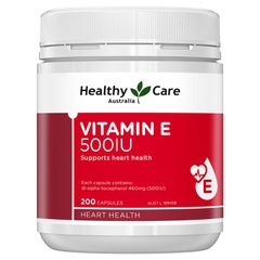 Healthy Care Vitamin E 500iu - Viên uống bổ sung Vitamin E (200 viên)