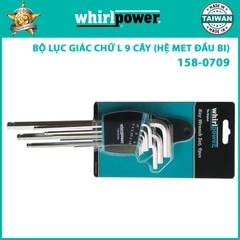 BỘ LỤC GIÁC CHỮ L 9 CÂY (HỆ MET ĐẦU BI) WHIRLPOWER 158-0709