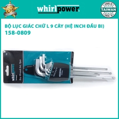 BỘ LỤC GIÁC CHỮ L 9 CÂY (HỆ INCH ĐẦU BI) WHIRLPOWER 158-0809