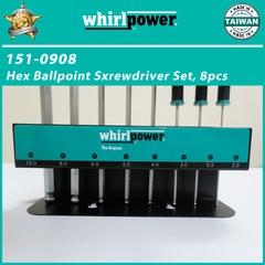 Bộ lục giác 8 cây đầu bi (hệ Met, Inch) Whirlpower 151-0908, 151-1008