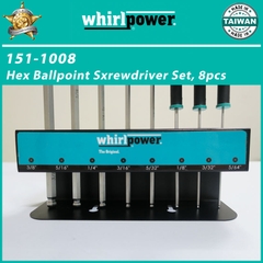 Bộ lục giác 8 cây đầu bi (hệ Met, Inch) Whirlpower 151-0908, 151-1008