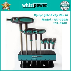 Bộ lục giác 8 cây đầu bi (hệ Met, Inch) Whirlpower 151-0908, 151-1008