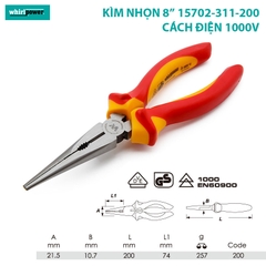 Kìm mũi nhọn 200mm Whirlpower 15702-311-200