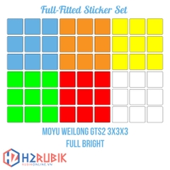 Weilong GTS2 Full Fitted Sticker Set - Giấy dán rubik 3x3 tràn viền GTS2