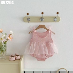 Body Váy Voan Vai Đính Nơ