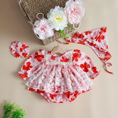 Set Body Váy Hoa Phối Ren