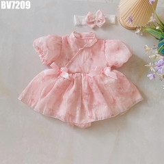 Set Body Váy Tơ Hoa Cổ Tàu