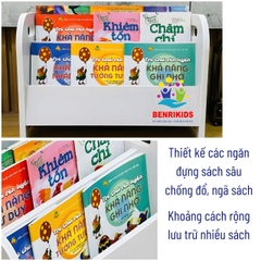 Kệ Sách Cho Bé 2 Ngăn Thiết Kế Chống Đổ, Kệ Giá Sách Để Bàn, Kệ Sách Lớp Mầm Non Montessori, Kệ Sách Mini Cho Bé