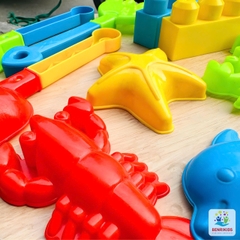 Đồ Chơi Xúc Cát Đi Biển Túi Tạo Hình 9 Chi Tiết Bằng Nhựa Size To Cho Bé Chơi Trò Xúc Cát