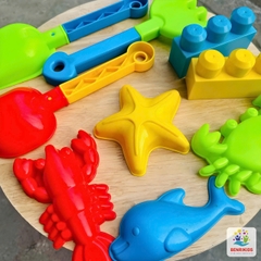 Đồ Chơi Xúc Cát Đi Biển Túi Tạo Hình 9 Chi Tiết Bằng Nhựa Size To Cho Bé Chơi Trò Xúc Cát