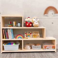 Kệ 3 Tầng Bậc Thang Montessori Đựng Đồ Chơi Cho Bé Trang Trí Decor Phòng Cho Trẻ