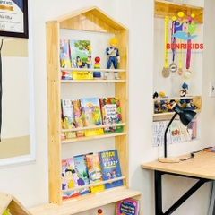 Giá Để Sách Treo Tường Không Cần Khoan Tường Cho Bé Hình Ngôi Nhà Kích Thước Lớn Trang Trí Decor Phòng Cho Bé Yêu