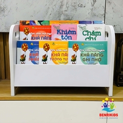 Kệ Sách Cho Bé 2 Ngăn Thiết Kế Chống Đổ, Kệ Giá Sách Để Bàn, Kệ Sách Lớp Mầm Non Montessori, Kệ Sách Mini Cho Bé