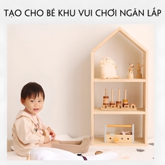 Kệ Đồ Chơi Kệ Sách Cho Bé Hình Mái Nhà Tạo Không Gian Cho Trẻ Sáng Tạo Kệ Montessori