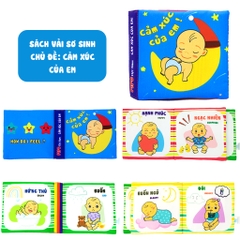 Sách Vải Mini Cho Bé, Sách Vải Song Ngữ Kích Thích Giác Quan 12x12cm Phát Triển Tư Duy Cho Trẻ Nhỏ, Trẻ Sơ Sinh