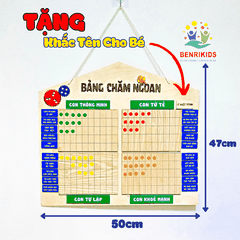 Bảng Chăm Ngoan - Khen Thưởng Bằng Gỗ TẶNG Khắc Tên Riêng Cho Bé