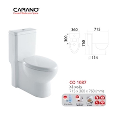 BỒN CẦU CARANO 1 KHỐI CO1037/C37 ( Toilet model: CO1037/C37 )