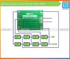 Mạch sạc và bảo vệ pin 4 Cell 40A lithium 18650