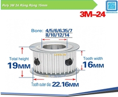 Puly 3M 24 Răng Rộng 15mm