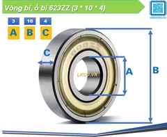 Vòng bi, ổ bi 623ZZ (3 * 10 * 4)