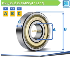 Vòng bi, ổ bi 624ZZ (4 * 13 * 5)