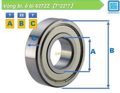 Vòng bi, ổ bi 627ZZ【7*22*7】