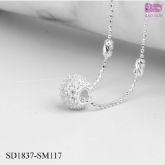 Dây chuyền bạc nữ mặt charm tròn nhỏ đính đá - SD1837-SM117