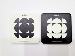 Lót ly vuông in ấn logo thương hiệu công ty Unios