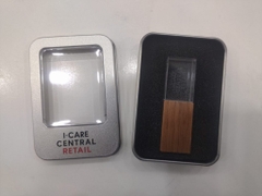 USB pha lê vỏ gỗ phát sáng khắc logo I Care