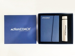  Bộ quà tặng bình giữ nhiệt và sổ bìa da in logo Action Coach