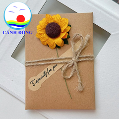 Thiệp giấy Kraft hoa khô viết thư làm quà tặng ý nghĩa